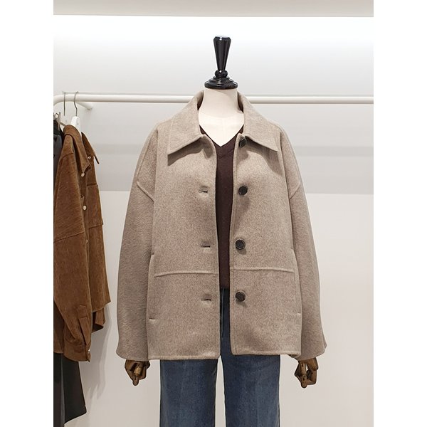 [파주점] 쥬크 주크 루즈핏 울혼방 소매볼륨 하프코트 V254MSG975