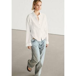 5065105 Massimo Dutti WITH CHEST DETAIL AND CONTRAST - Button-down blouse white