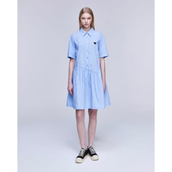 송지오 [파주점] [송지오우먼]지제로 커브드 플리츠 셔츠 원피스 스카이 블루 WH3OP801SB