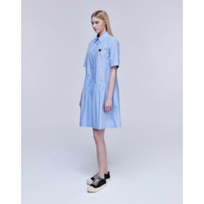 [파주점] [송지오우먼]지제로 커브드 플리츠 셔츠 원피스 스카이 블루 WH3OP801SB