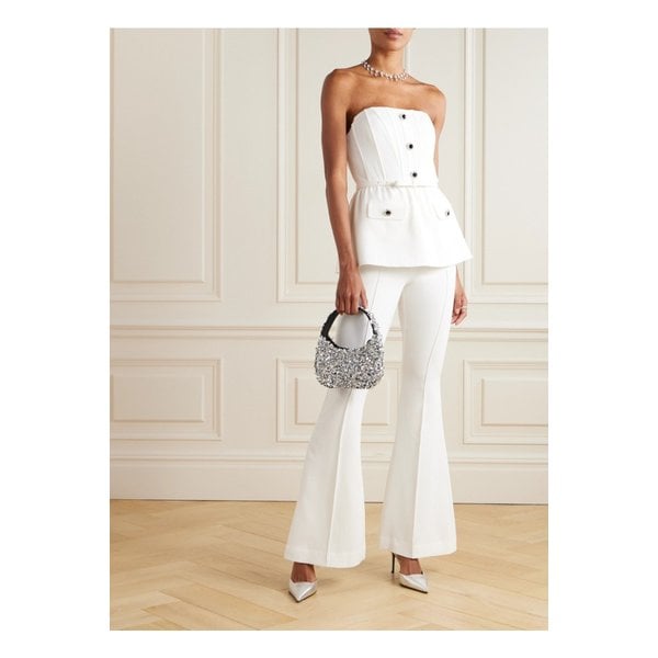 스트랩리스 벨티드 장식 스트레치 크레이프 점프수트 1647597350558758