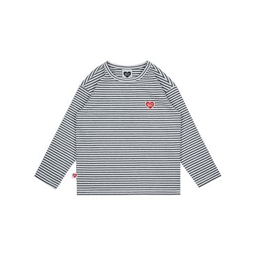 벨리타앤보이즈 그레이 BB 하트 스트라이프 리브 긴팔 BK5FTL11GY