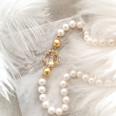 GG CRYSTAL PEARL NECKLACE