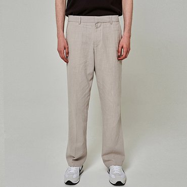 얀13 CLEAR STAND STRAIGHT SLACKS_LIGHT BEIGE