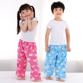 아동용 헬로냥이 9부 피치기모 파자마 실내복 잠옷 바지 남아 여아