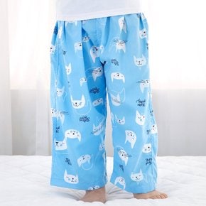 아동용 헬로냥이 9부 피치기모 파자마 실내복 잠옷 바지 남아 여아