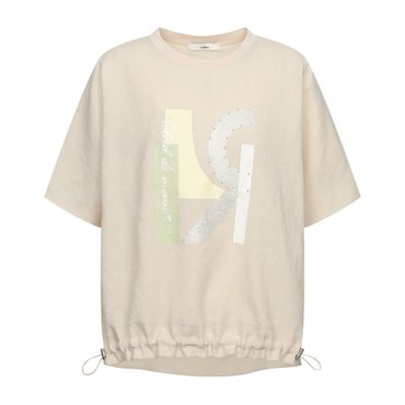 더레노마 밑단스트링 그래픽 블라우스(R2F26WBL210)