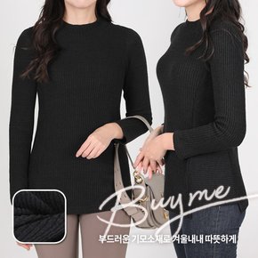 바이미 여성 빅사이즈 하프넥 골지 니트 티셔츠(AA32LT012W)