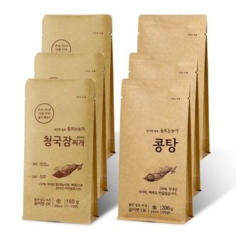 강원6차산업 [정선 동트는농가]자연발효 청국장찌개와 콩탕(2인분 x 6봉)