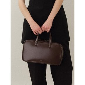 로서울 Tin square tote bag Glossy brownie brown