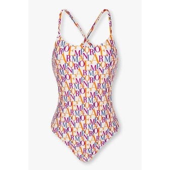 EMPORIO ARMANI 여성 컬러풀 로고 패디드 스윔수트 0825120504000