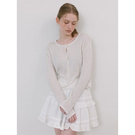 라미네즈 [단독] Round Neck Linen Cardigan - Beige