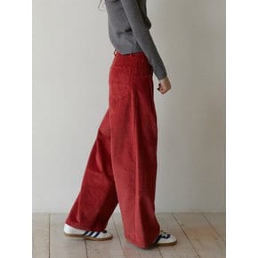 Corduroy Wide Pants (Brick Red)