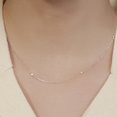 [sv925] thin bezel cubic necklace