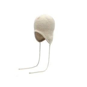 STRING EAR FLAP BEANIE / CASH MIX / RIB / ST BEIGE