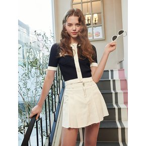 Back Pocket Pleats Denim Mini Skirt_WHITE (SA3DSN2_31)