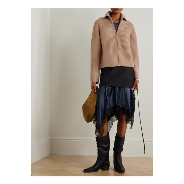 골지 울 캐시미어 혼방 가디건 카멜 46376663162900703