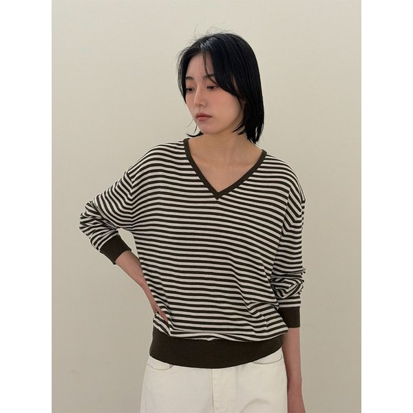 Blink Silk Stripe Knit_Brown