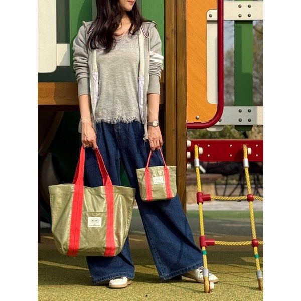 웨빙 쇼퍼백+미니벡 (카키 / 실버 / 블랙)