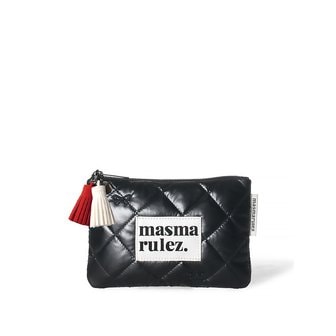 마스마룰즈 Basic pouch_Stitched ribbon quilt Black