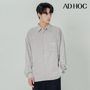 남성 스트라이프 레터링 자수 셔츠(HZ4LS14)