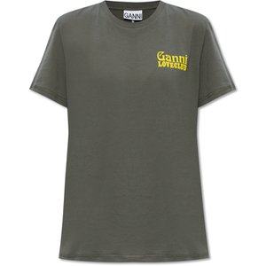 가니 24SS 러브클럽 로고 티셔츠 볼카닉애쉬 T3865 490