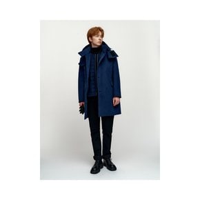 Angora Blended Detachable Hooded Coat_Blue