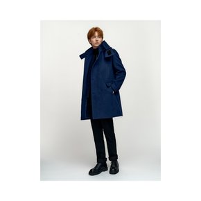 Angora Blended Detachable Hooded Coat_Blue