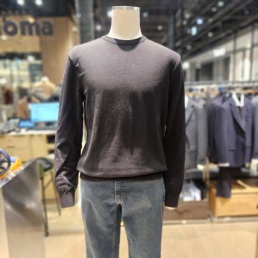레노마 프리미엄 데일리 블랙 라운드 니트 RPEMKT02A