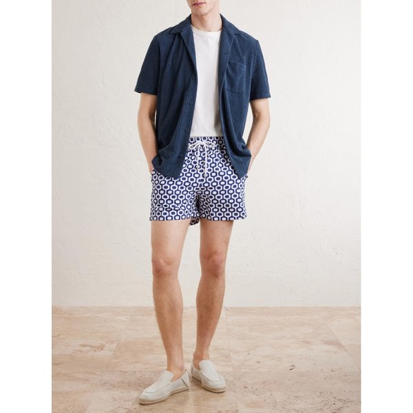 미스터 피 캠프 칼라 코튼 테리 셔츠 46376663163009179