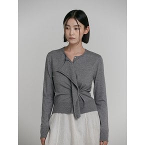 WRAP BUTTON CARDIGAN [GREY]