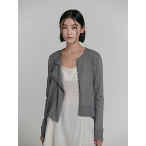 WRAP BUTTON CARDIGAN [GREY]