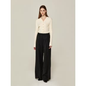 ONE-TUCK WIDE PANTS (BLACK)