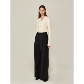 ONE-TUCK WIDE PANTS (BLACK)