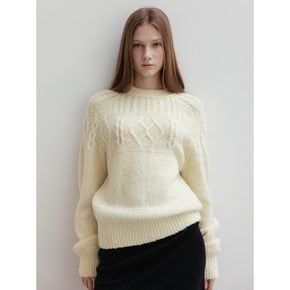 [셀럽 착용] [kotelo] Fisherman Cable Pullover  Ivory (WE3Y51T970)