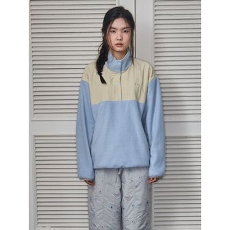 rysm Soft two-tone fleece pullover- Beige blue