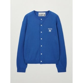 세터 로렌 베이직 크루넥 파인 가디건_블루