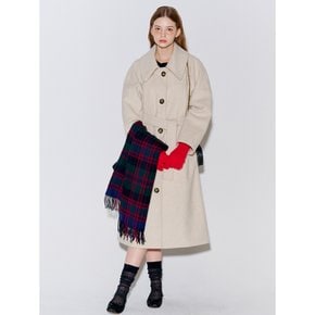 Wool Raglan Single Long Coat Oatmeal