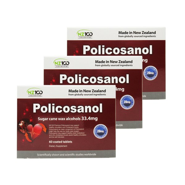 뉴질랜드 NZ100 뉴질랜드100 폴리코사놀 33.4mg 60정 3팩