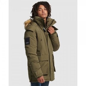 3361991 Superdry 슈퍼드라이 모조 모피 후드 에베레스트 파카 재킷 - 워싱 카키