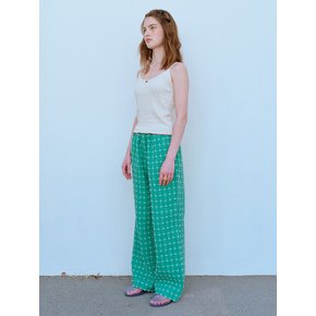 JACQUARD BANDING PANTS, GREEN