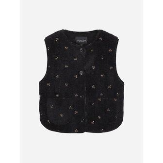 써스데이아일랜드 플라워 자수 퍼 베스트_T258MVT345W