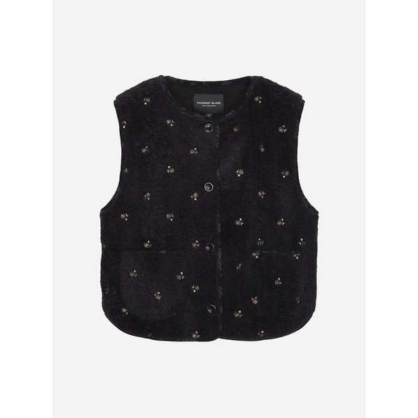 플라워 자수 퍼 베스트_T258MVT345W