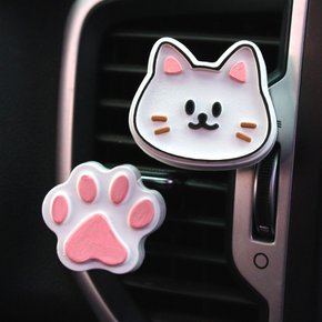 냥세트 고양이 발바닥 석고방향제 송풍구 귀여운 디퓨저 새차 선물포장 수제제작