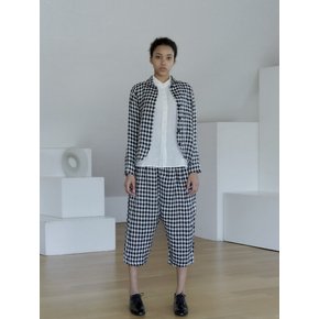 [Linen100%]Gingham linen pants -2color