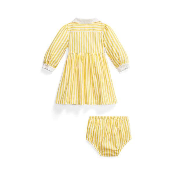 랄프 로렌 베이비 여아 스트라이프 포플린 셔츠드레스 앤 블루머(CWPODRSF3D20715999)