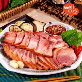 [웰쿠스] 훈제 바베큐 삼겹 500g 스모크 간편 보쌈 장작구이 삼겹살
