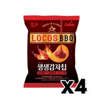  생생감자칩 코리안 스파이시소스맛 봉지스낵 60g x 4개