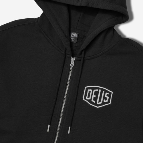 Deus Ex Machina College Address Zip-Up Hoodie Blac