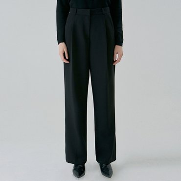 딘스 PLEATS HEAVY WIDE SLACKS_BLACK